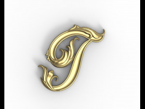Letter T floral 3D-printmodel