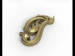 Letter T floral 3D Print Model