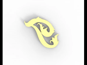 Letter T floral 3D Print Model