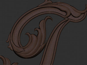 Letter T floral 3D-Druckmodell