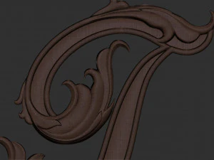 Letter T floral 3D Print Model