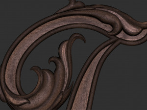 Letter T floral 3D-Druckmodell