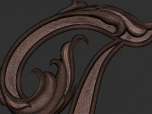 Letter T floral 3D Print Model