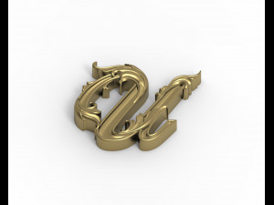 Letter U floral Model do druku 3D