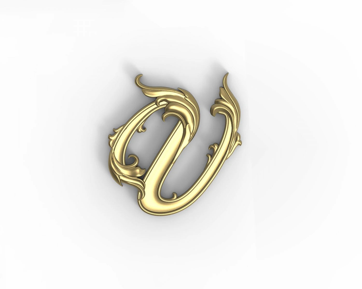 Letter V floral 3D Print Model .c4d .max .obj .3ds .fbx .stl .blend 