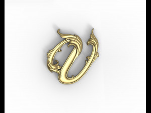 Letter V floral 3D-printmodel