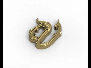 Letter V floral 3D Print Model