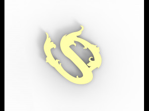 Letter V floral 3D Print Model