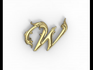 Letter W floral 3D-printmodel