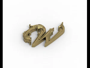 Letter W floral 3D Print Model
