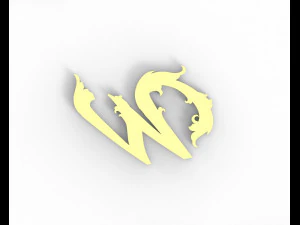 Letter W floral 3D Print Model