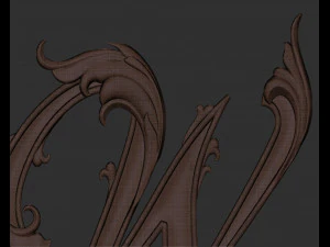 Letter W floral 3D Print Model