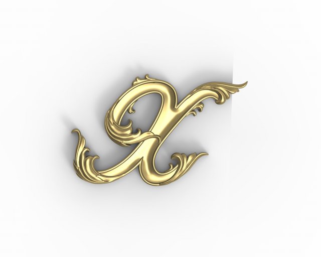 Letter X floral 3D Принт Модель .c4d .max .obj .3ds .fbx .stl .blend 