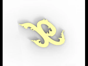 Letter X floral 3D Print Model