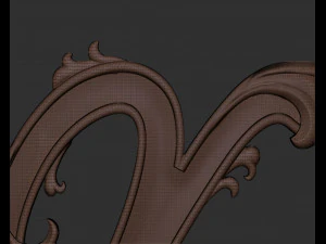 Letter X floral 3D Print Model