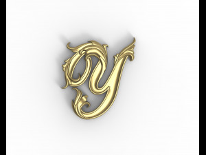 Letter Y floral 3D-printmodel