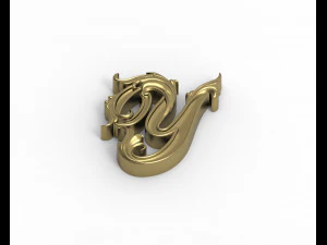 Letter Y floral 3D Print Model