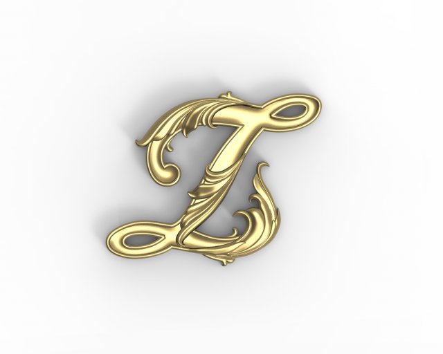 Letter Z floral 3D-printmodel .c4d .max .obj .3ds .fbx .stl .blend 