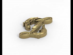 Letter Z floral 3D-printmodel