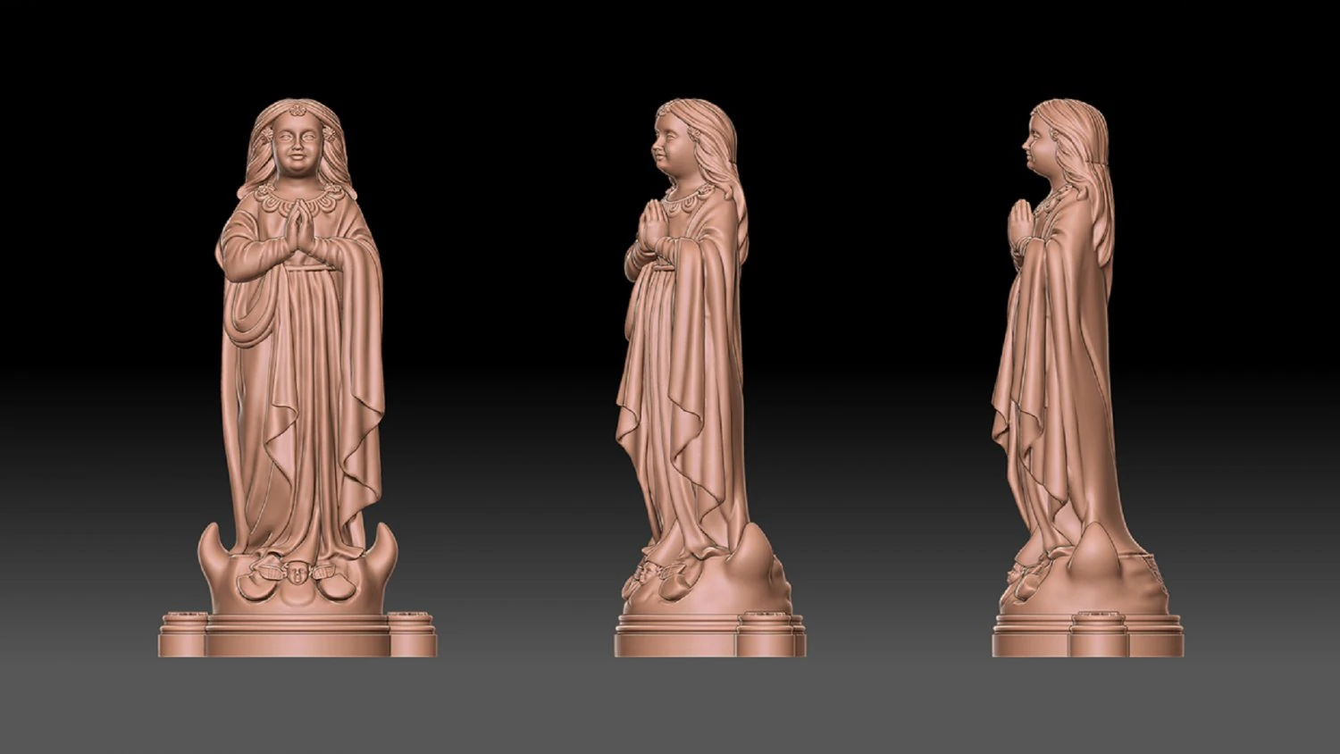 Lady of aparecida 3D Print Model .c4d .max .obj .3ds .fbx .stl .blend