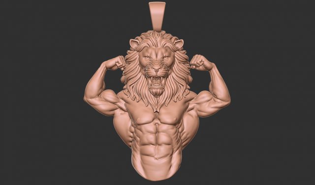 Lion pendant 3d print model 3D Print Model .c4d .max .obj .3ds .fbx .stl .blend 