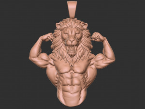 Lion pendant 3d print model Modello di stampa 3D