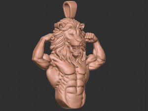 Lion pendant 3d print model 3D Print Model