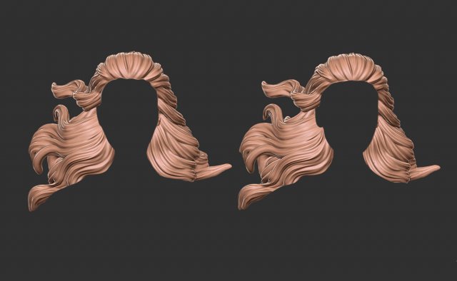 Hair 58 3D-Druckmodell .c4d .max .obj .3ds .fbx .stl .blend 