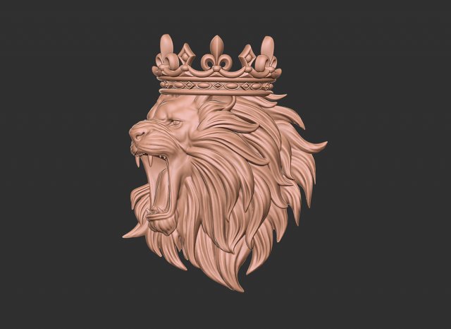 Angry lion crown 2 3d print model 3D Print Model .c4d .max .obj .3ds .fbx .stl .blend 
