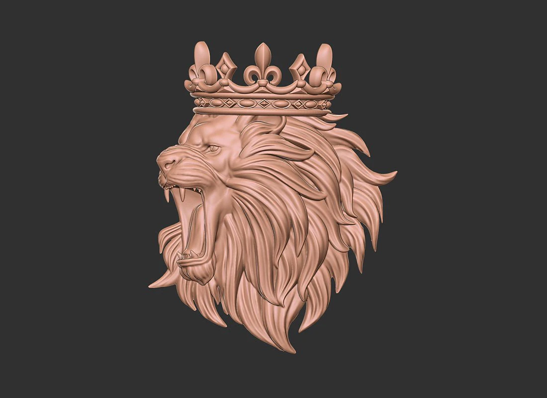 Angry lion crown 2 3d print model 3D Print Model .c4d .max .obj .3ds .fbx .stl .blend 