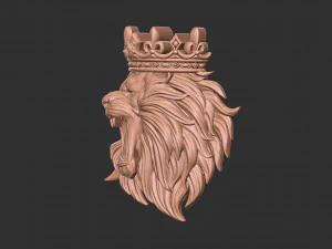 Angry lion crown 2 3d print model 3D Print Model