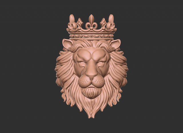 Lion crown 3d print model Modelo de impresión 3D .c4d .max .obj .3ds .fbx .stl .blend 