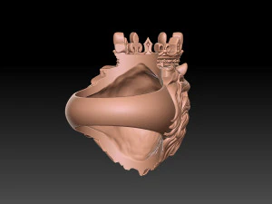 Lion ring with crown 3d print 3D Print Model