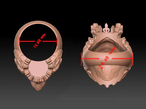 Lion ring with crown 3d print 3D Print Model