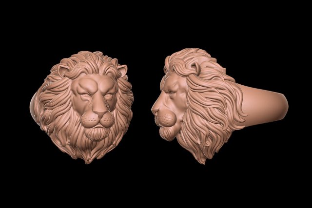 Lion ring 2 3d print 3Dプリントモデル .c4d .max .obj .3ds .fbx .stl .blend 