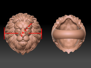 Lion ring 2 3d print 3Dプリントモデル