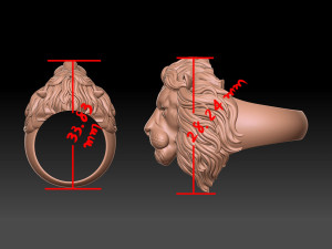 Lion ring 2 3d print 3Dプリントモデル