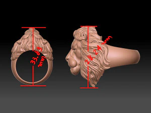 Lion ring 2 3d print 3D Print Model