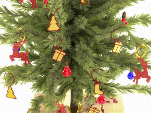 decorated christmas tree 3D 模型