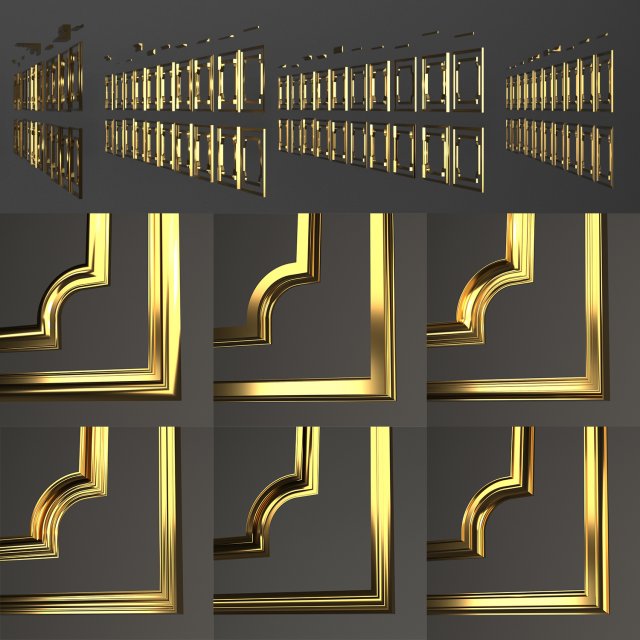 ornament frame no 1 3D Модель .c4d .max .obj .3ds .fbx .stl .blend 