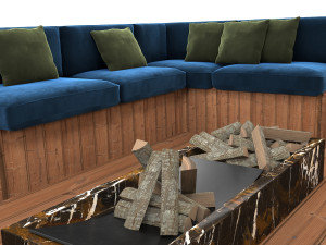seating area for overflow swimming pool 3D 模型