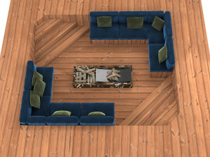 seating area for overflow swimming pool 3D 模型