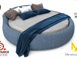 round bed Modello 3D