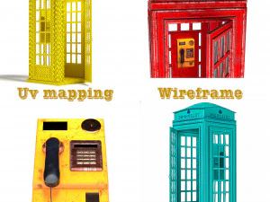 cabine telef&ocirc;nica Modelo 3D