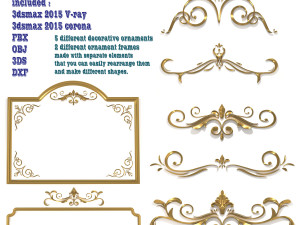 floral ornament frames 3D Model