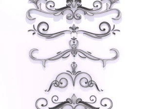 floral ornament frames 3D Model