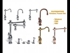 ウォーターストーンキッチン蛇口セット 3Dモデル
