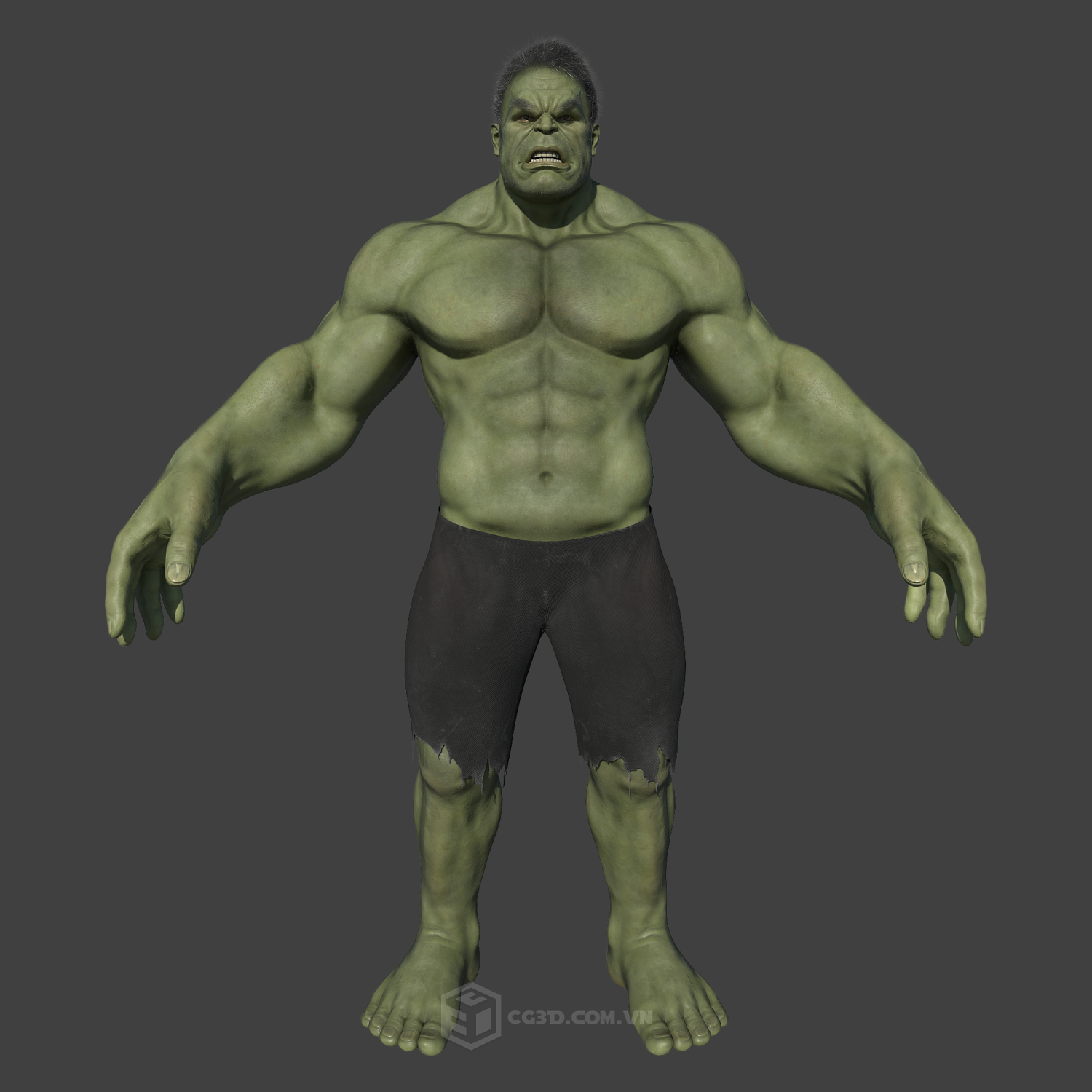 Hulk 3D Model in Monster 3DExport