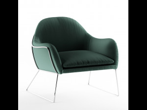 frame armchair grass cotton velvet Modèle 3D