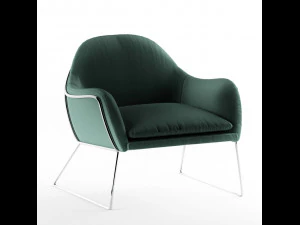 frame armchair grass cotton velvet 3D Model